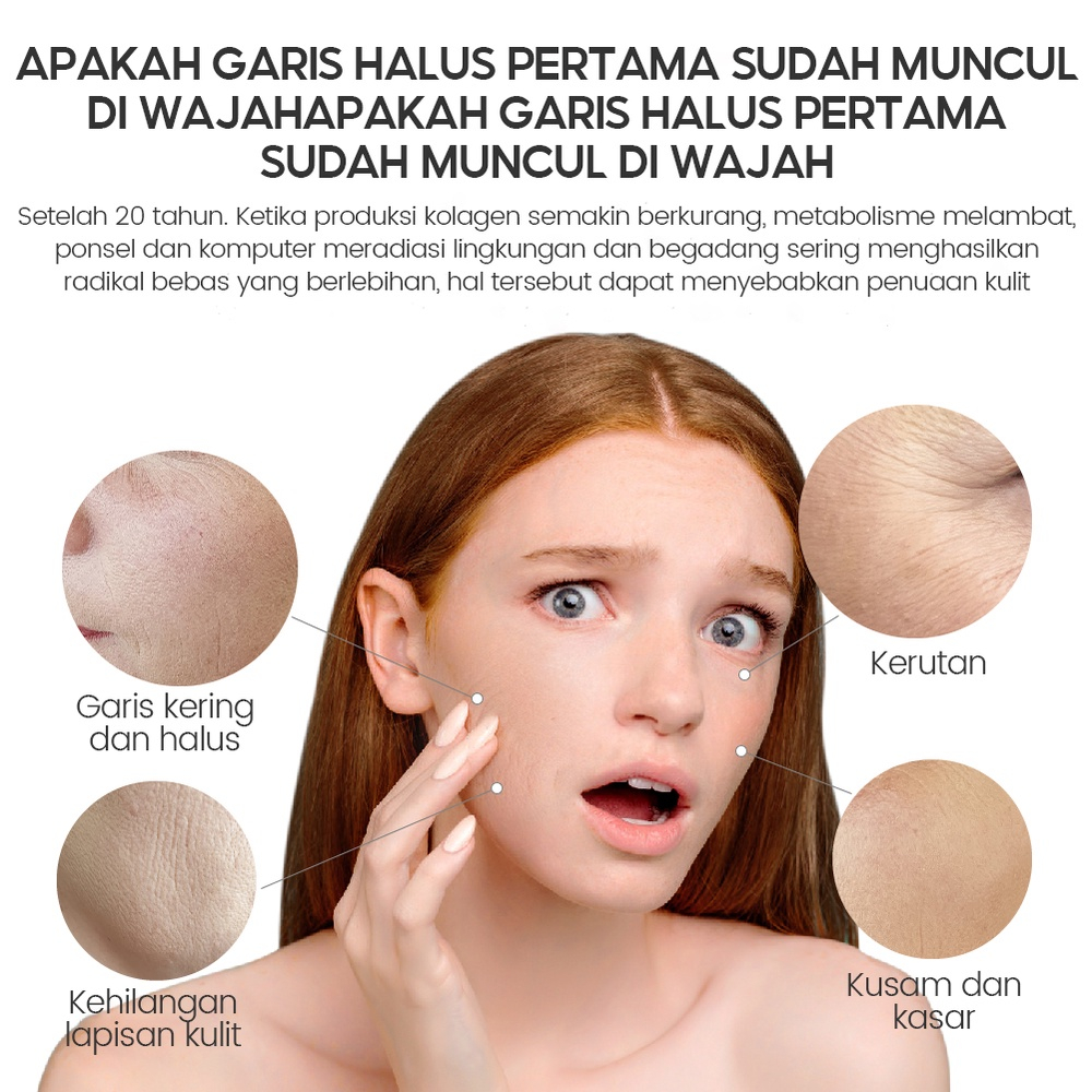 VIBRANT GLAMOUR Retinol Serum 30ml Anti-Aging Retinol Ganda Anti penuaan Memudarkan Garis Halus Mengencangkan Kulit