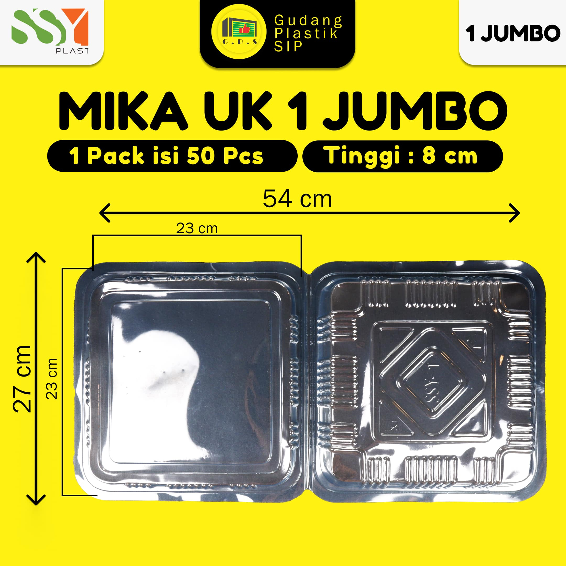 Mika Kue UK 1 JUMBO Bening isi 50 Uk 27x27 / Food Grade