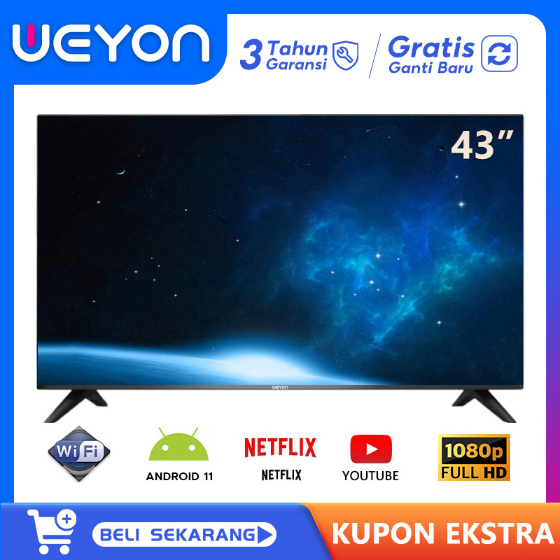 Weyon Smart TV 43inch TV Digital LED FHD Televisi DVB-T2