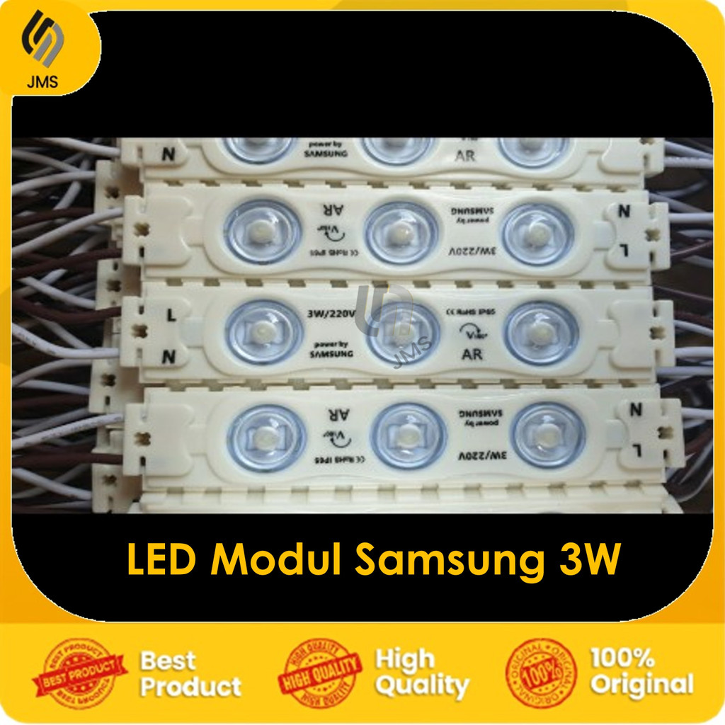 LED Modul Samsung 3W 3 Watt Outdoor Waterproof 220V  Strip Anti Ribet Praktis Tidak Perlu Travo Adap