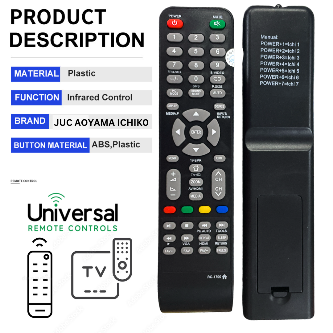 REMOTE TV JUCC ICHIK0 AOYMA UNIVERSAL MULTIFUNGSI LCD LED