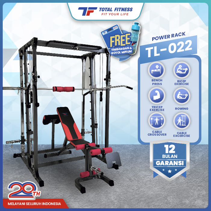 TOTAL FITNESS Power Rack Alat Angkat Beban Multifungsi TLHG-022