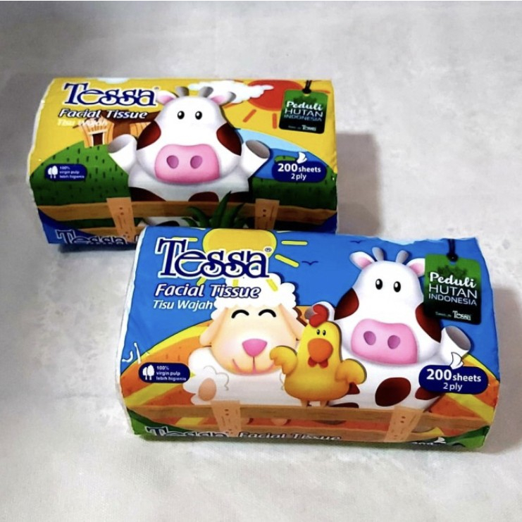 Tisu Tessa 200s TP06 sheet / Tissue Facial Character 200 Sheets 2 Ply  / Tisu Wajah 2ply Hemat ( Buy 1 Get 1 FREE / GRATIS 1 )