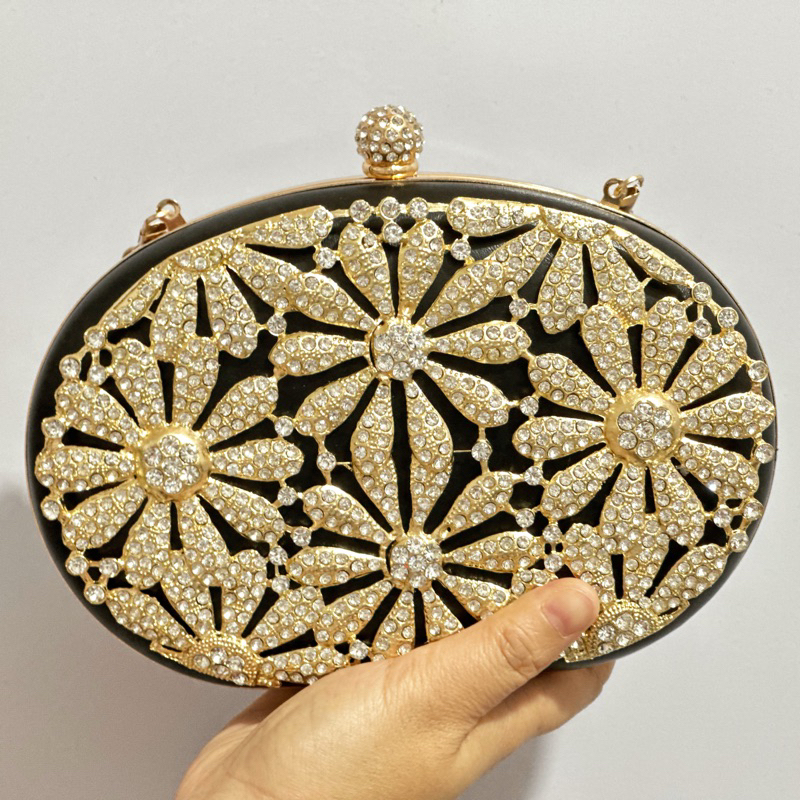 Tas Pesta STELINNA Embellished Crystal Box Clutch