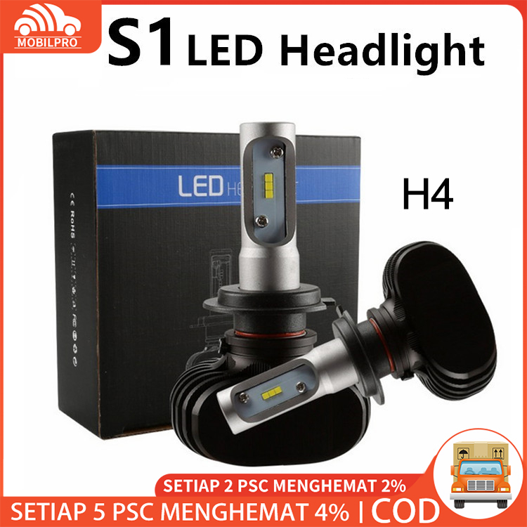 2Pcs Lampu Led Headlamp Mobil H4 S1 CSP ORIGINAL Head Lamp Motor Truk 12V 24V X-BRIGHT 4000 LM Sepasang