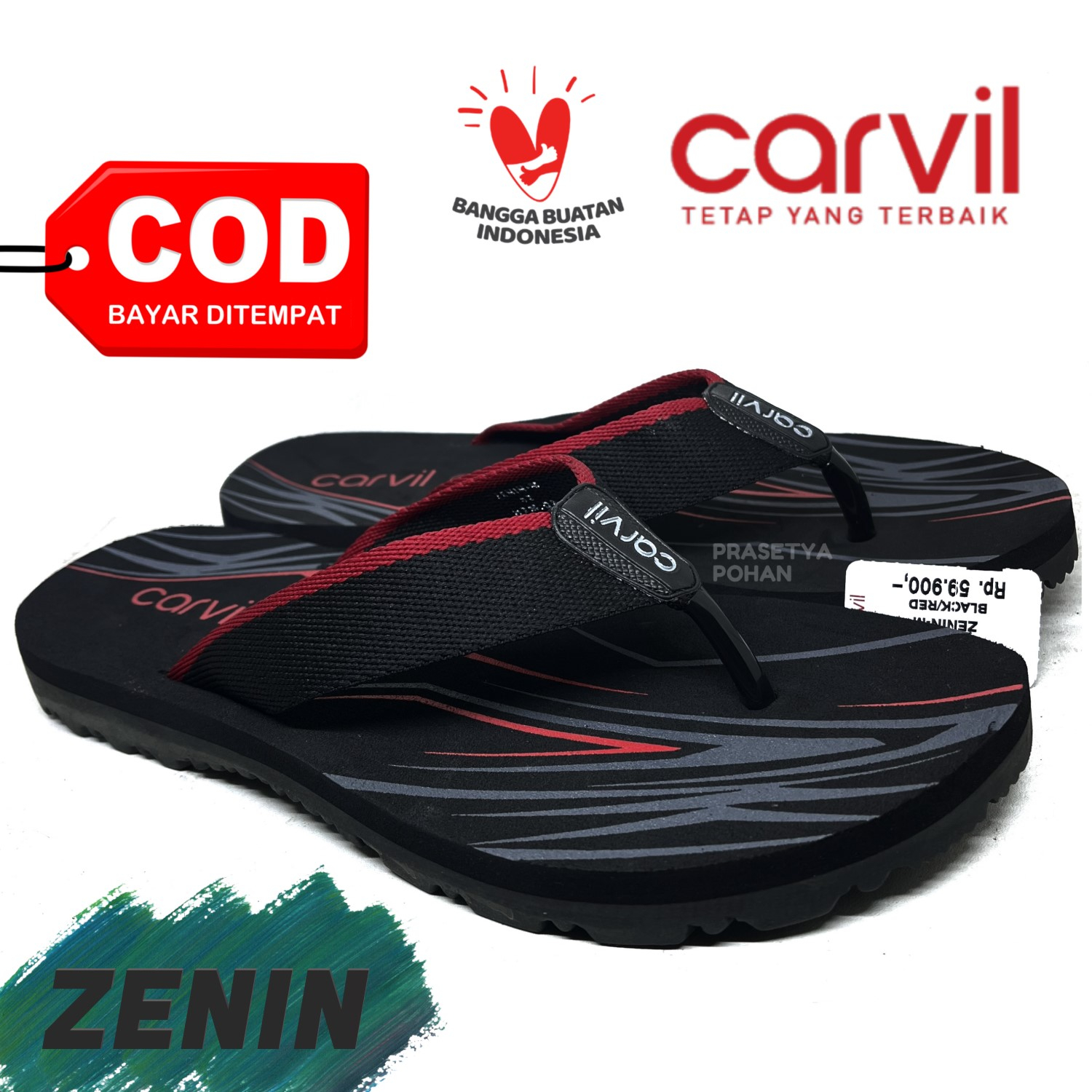 Sandal Pria Carvil Original Anti Air - Sendal Carvil Trevis