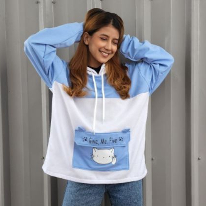 Givee Me Five Hoodie Atasan Perempuan Motif Terbaru Bahan Fleece