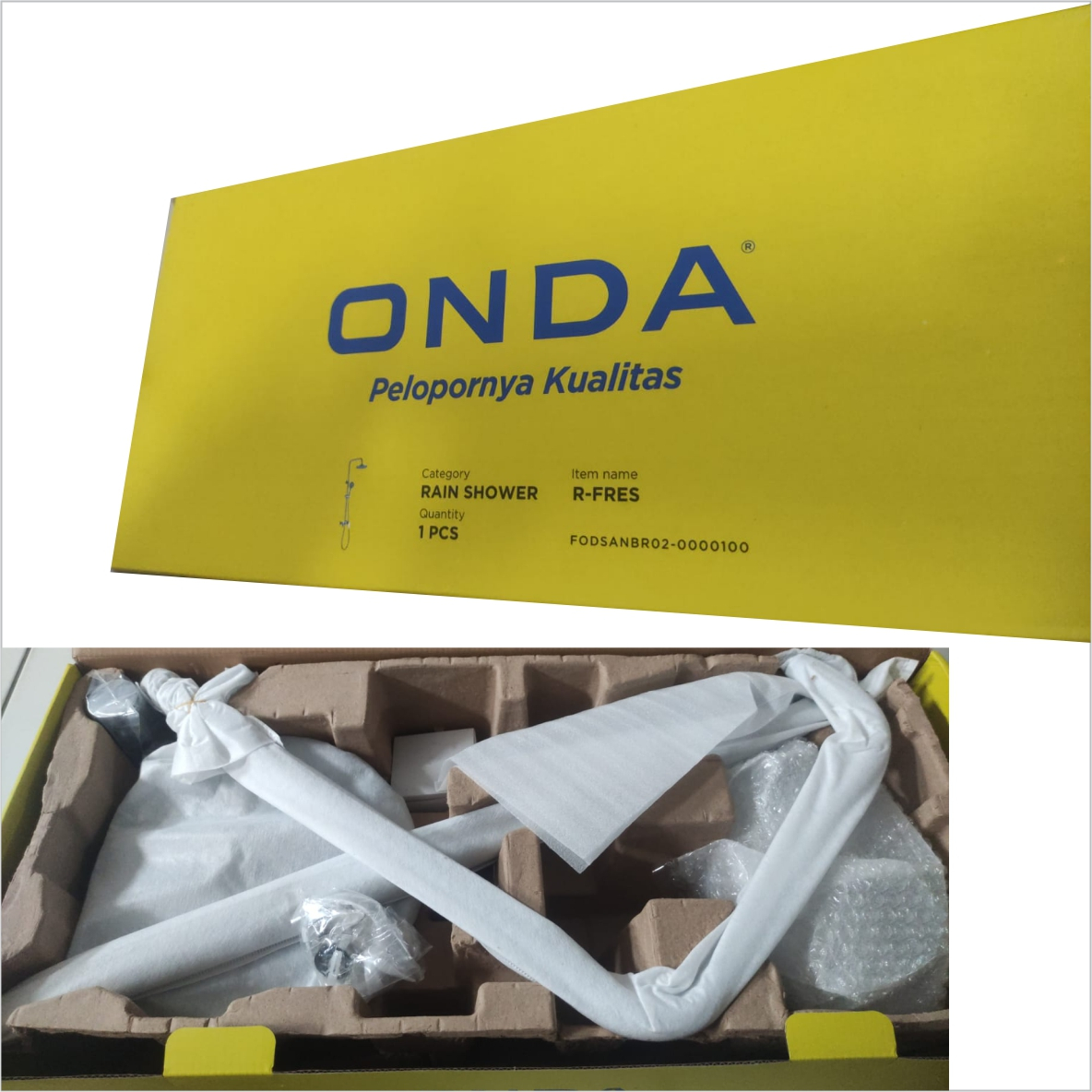 Shower Set ONDA R-FRES Rain Shower Mandi Pancuran Keramas Sower Satu Set Tempel