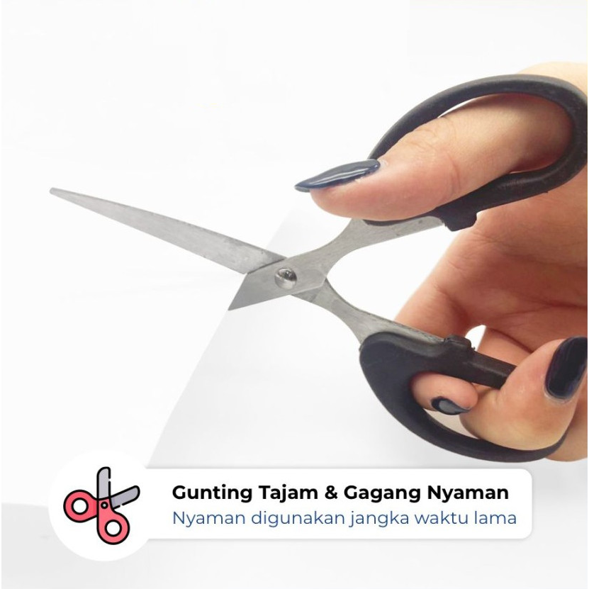 

Gunting Kertas Size Sedang Medium Tanggung 6.5" Inch Stainless guting Premium Stainles serbaguna