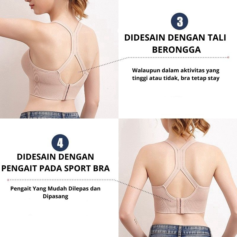 Sport Bra Tanpa Kawat Wanita Sport Bh Gym Bra Sport Bra Olahraga Wanita SR