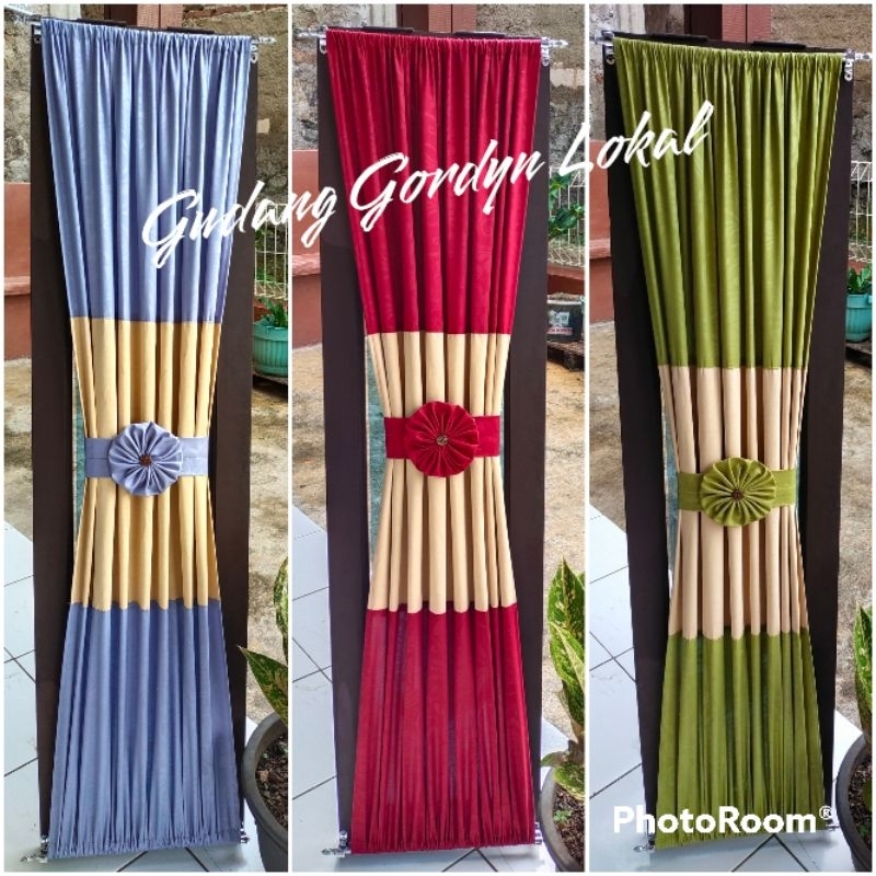 Gorden Kupu Kupu Kombinasi 2 Warna Gorden Jendela Minimalis