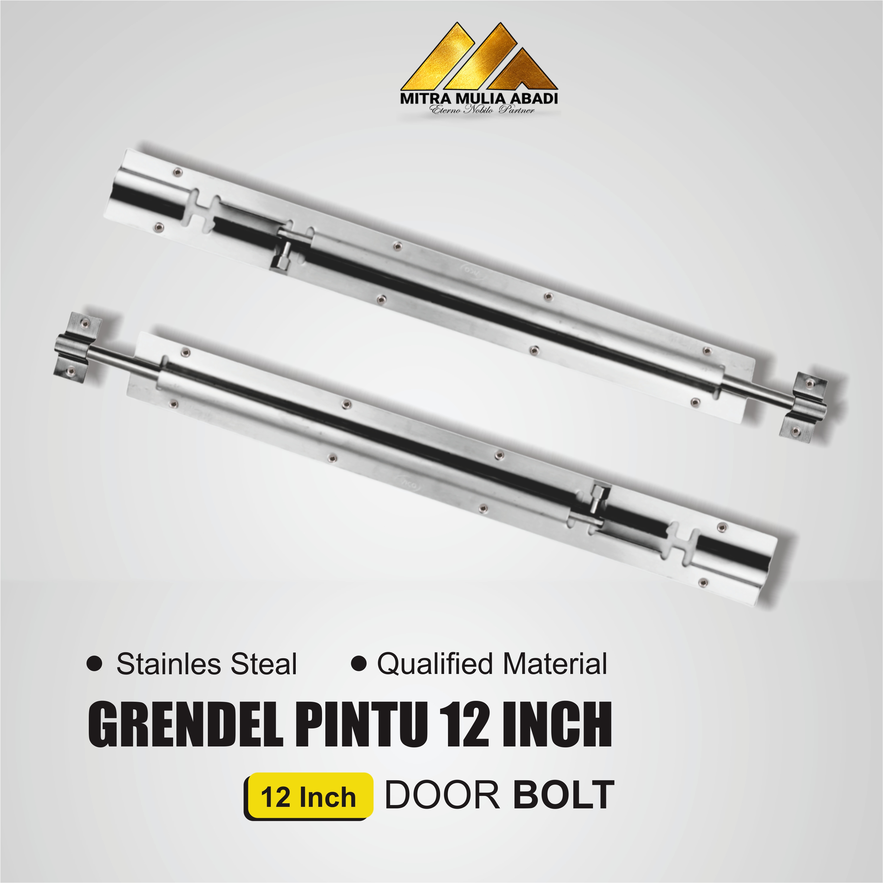 Grendel Slot Pintu Jendela 12 Inch l 30 cm l Selot Stainless + Skrup