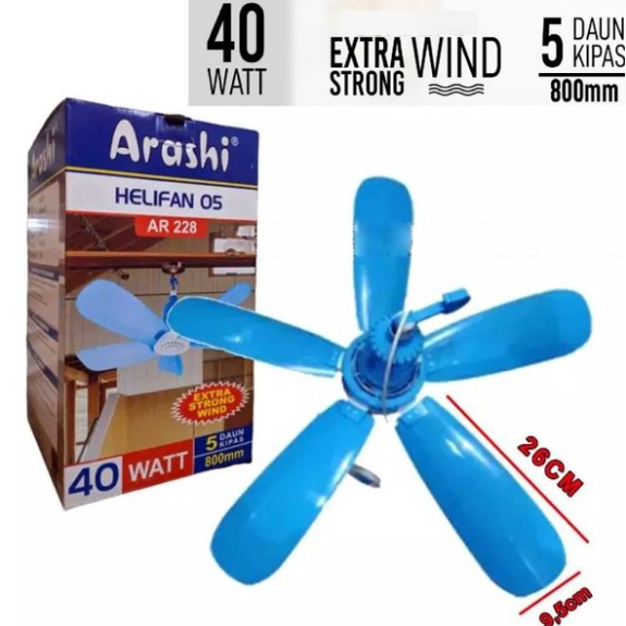 ARASHI KIPAS ANGIN GANTUNG AR 228 HELIFAN 05 - 23 / 05 - 40 (25 WATT)