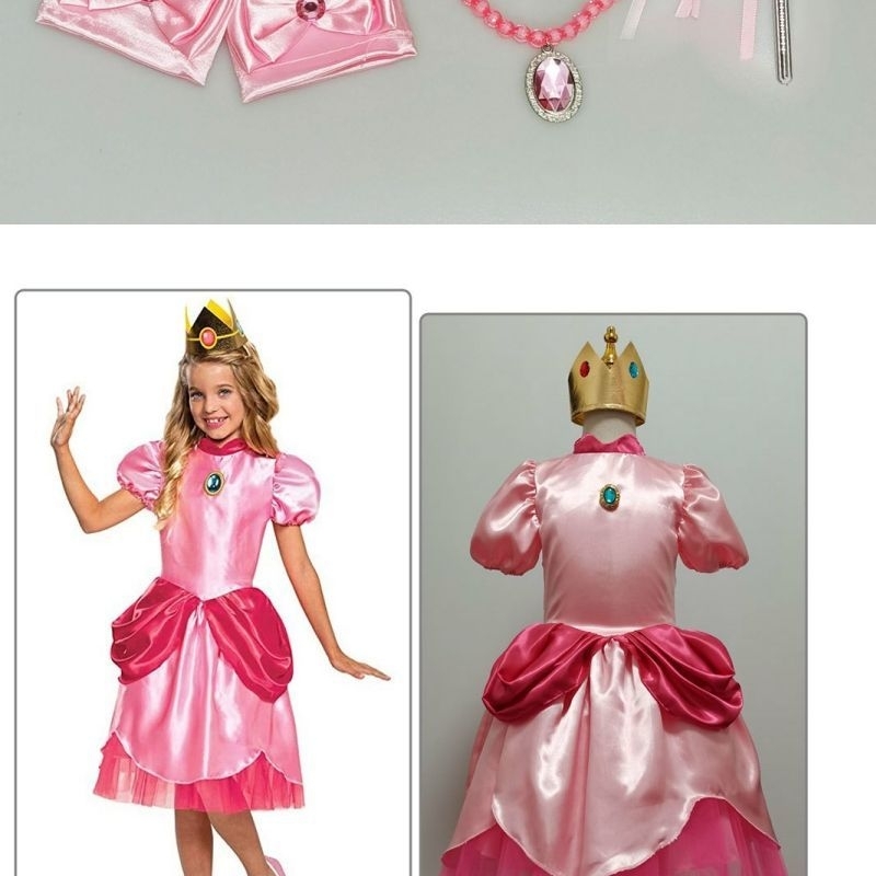 [MikanHiro Store] Costume Princess Peach Mario Bross ukuran Anak Anak