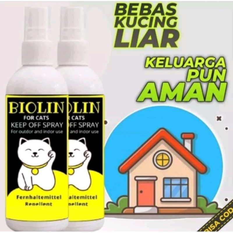 Pengusir Kucing Cat BIOLIN 120 Ml Spray Anti Kucing Melatih Kucing Bab Dan Pipis Sembarangan Shaestore15