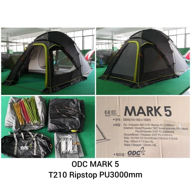Tenda camping ODC Mark 5 kapasitas 7 orang frame alloy