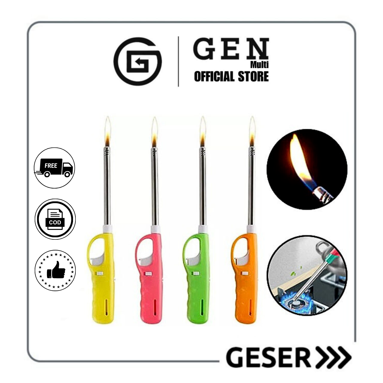 GEN - Korek Api Pematik Kompor Gas /  Pematik Gas Lighter / Korek Gas Model Tembak