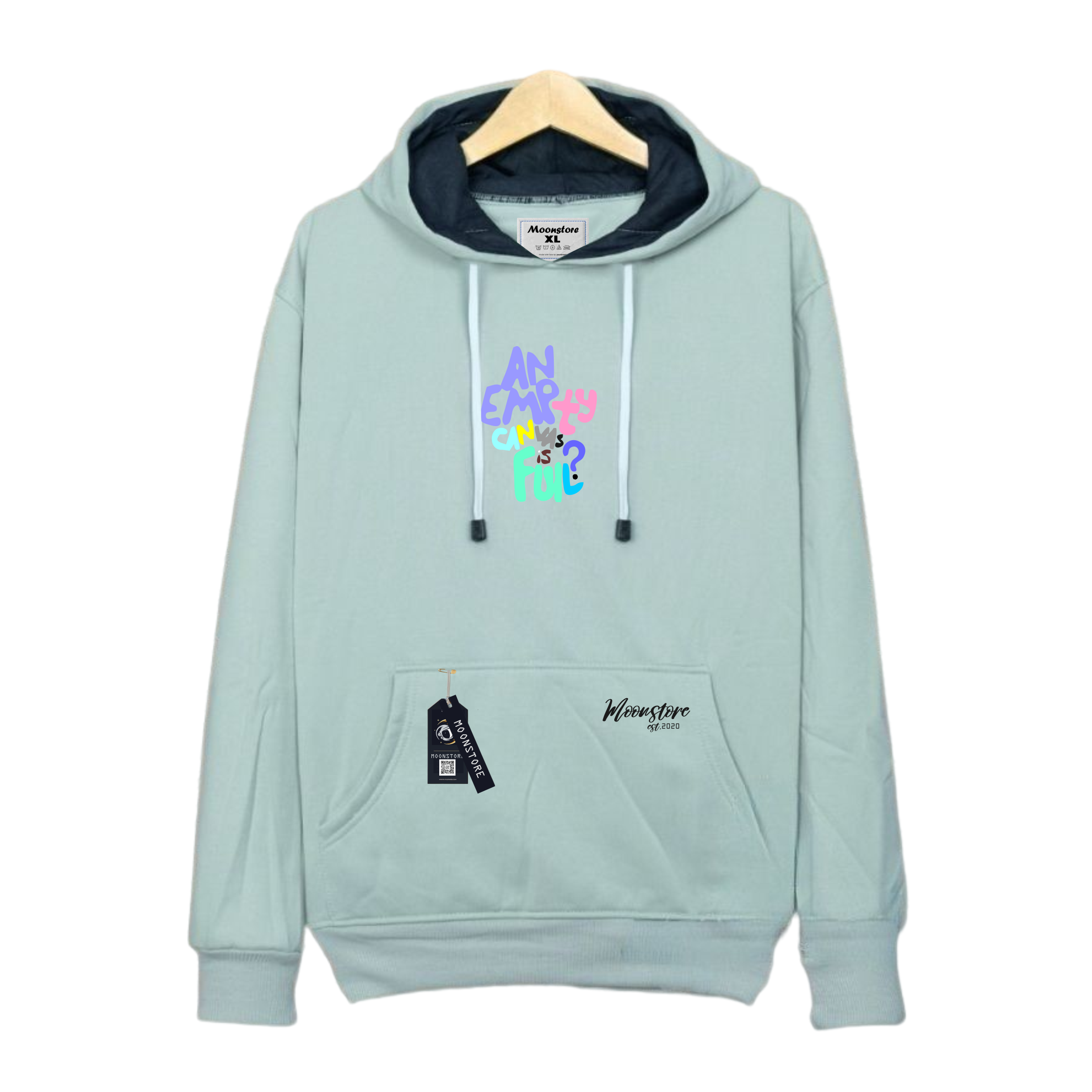 Hoodie Pria Wanita Motif Color Warna Warni Sablon DTF Bahan Katun FLecee Sweater Hoodie Oversize Warna Abu Paralon M-XXL