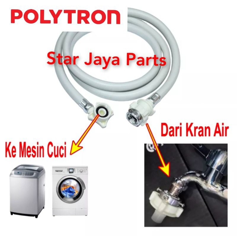 Selang Water Inlet Mesin cuci Plolytron 1 Tabung / selang air masuk 1 tabung