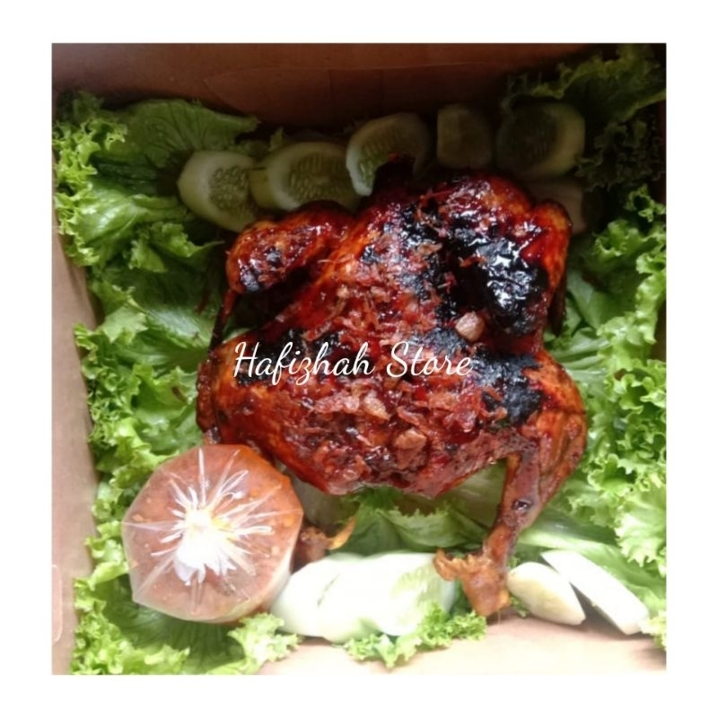 

Ayam Bakar 1 ekor UK( 1-1,5kg)free lalapan+sambal