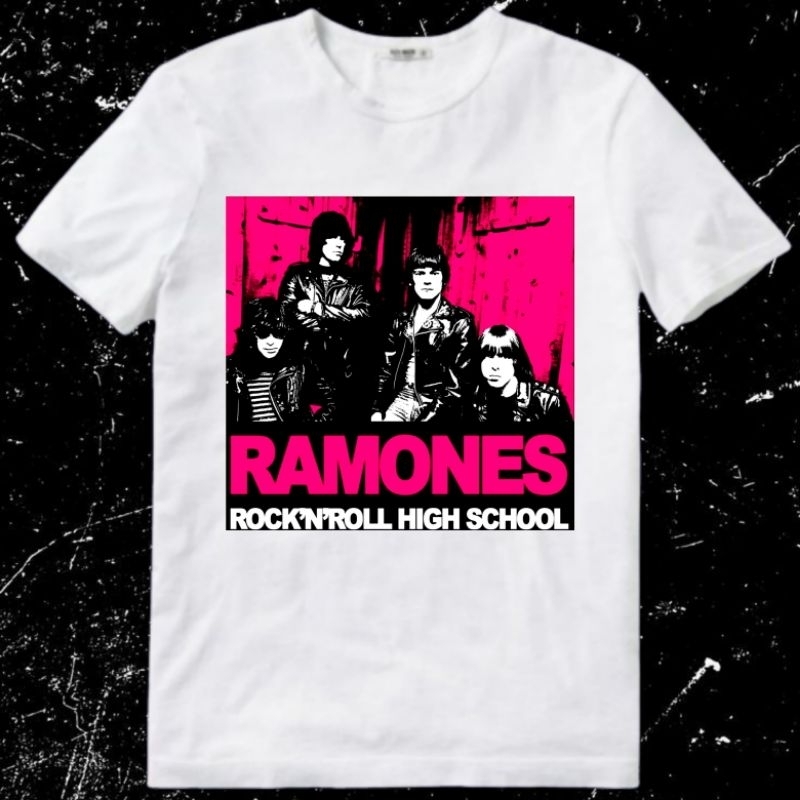 Baju Kaos Tshirt Pria Laki Cowok Cewek Unisex Band Rock Ramone Ramones Rock N Roll High School Subte