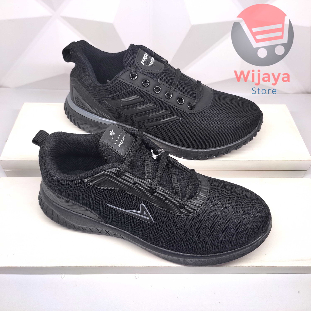 Sepatu Sneaker Sekolah Pro Att 37-40 Desain Hitam Polos Putih dengan Kualitas Terbaik untuk Anak Sekolah TEC 890 LCH 720