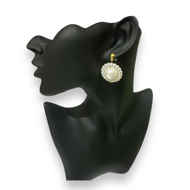 Gian Pearl Stud Statement Earrings Anting Tusuk Mutiara