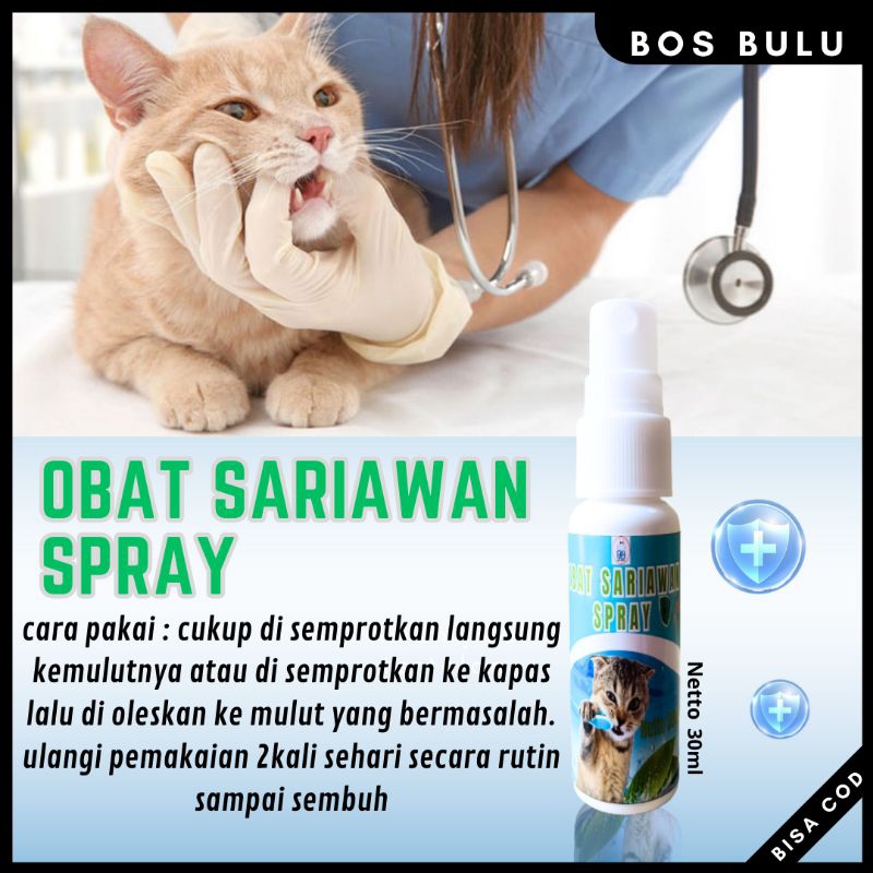 obat spray sariawan bau mulut 30ml kucing