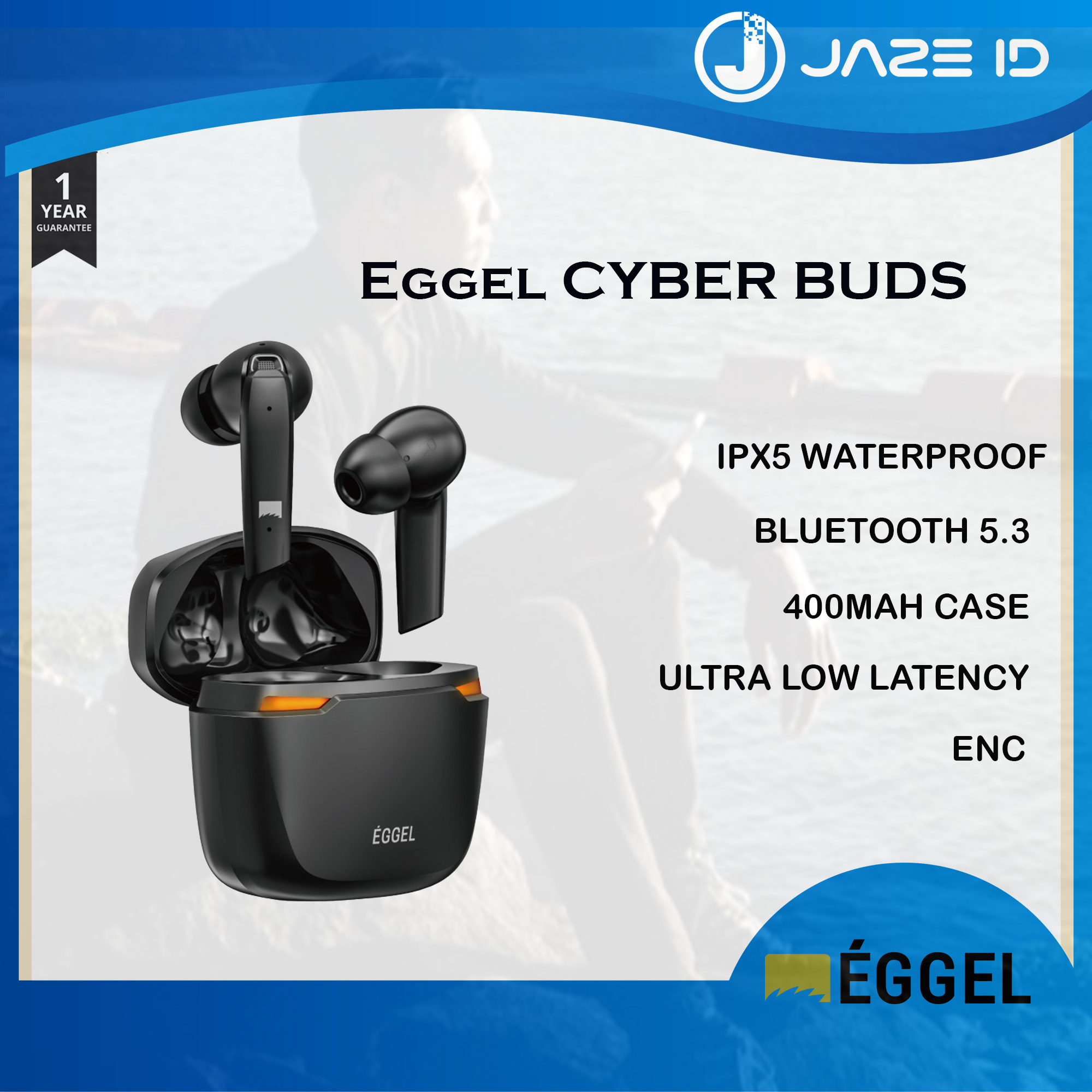 Eggel CyberBuds TWS Gaming Bluetooth Earphone ENC Ultra Low Latency