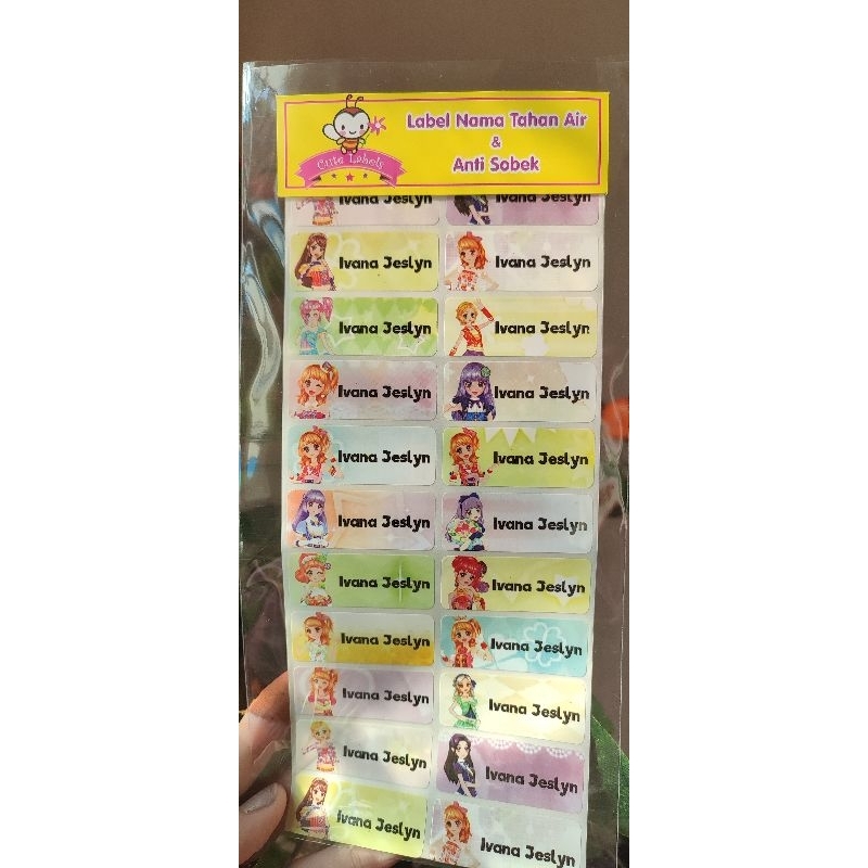 

cute labels aikatsu tahan air anti sobek