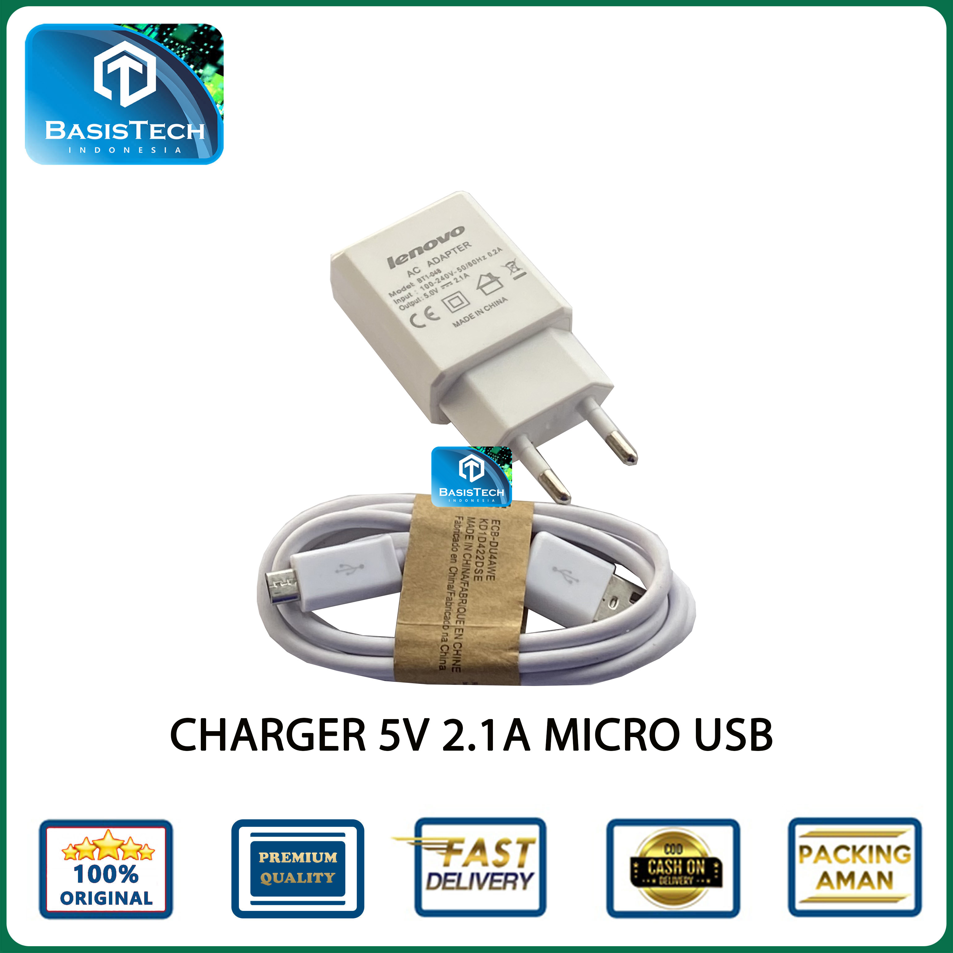 CHARGER CASAN MICRO USB V8 2.1A ADVAN MITO ANDROMAX BTJ-048 FAST