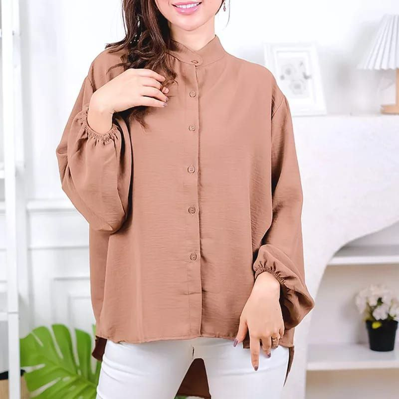 Kemeja Polos Kringkel Vella Blouse Crincle Premium Airflow
