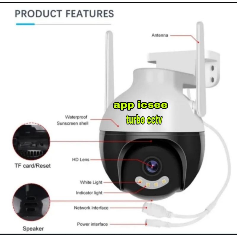 IP Camera CCTV Outdoor 1080P 4MP Full HD ICSee PTZ PAN TILT Infra Red Kamera Wifi Analog Wireless Murah