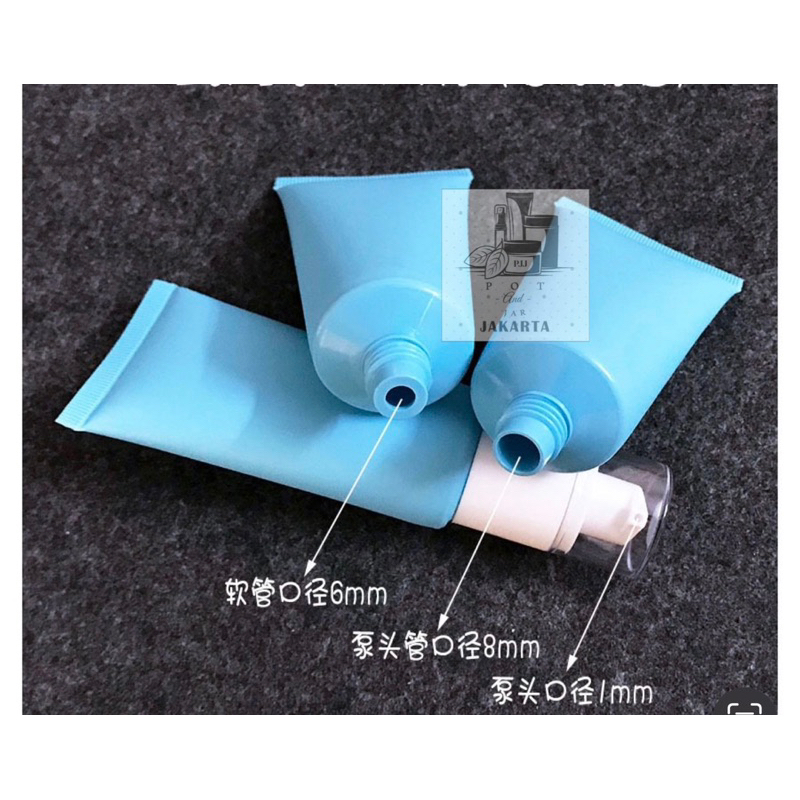 50ml Soft Tube Krem warna BIRU/lotion/sunblock/masker