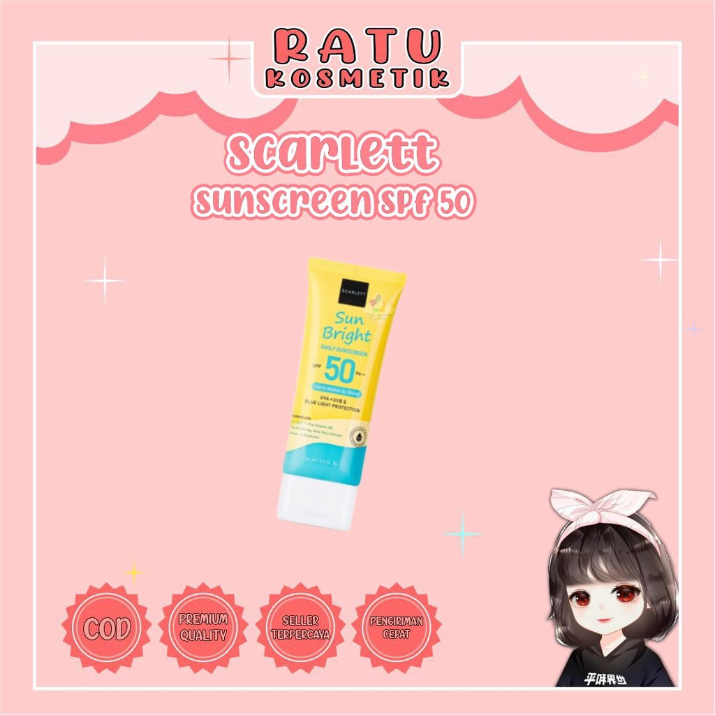 ❤ RATU ❤ Scarlett Whitening Series | Cream Wajah Brightly &amp; Acne | 7X Ceramide | Peeling So Good | Sunscreen | Mask Mugwort &amp; Mask Seriously | C Power | Serum Wajah | Toner | Face Wash