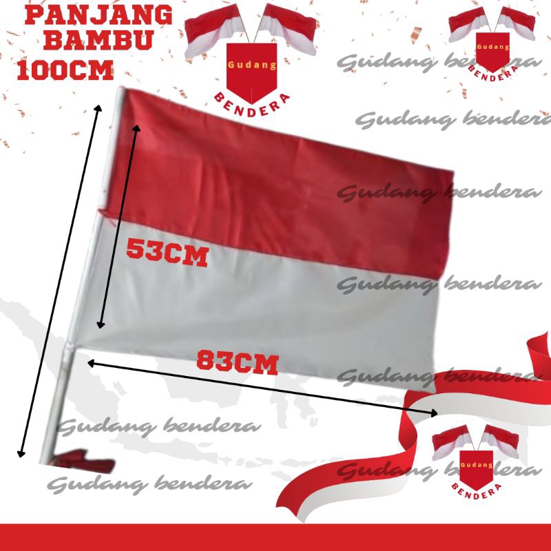 Bendera Indonesia bendera merah putih tambah Tiang bambu