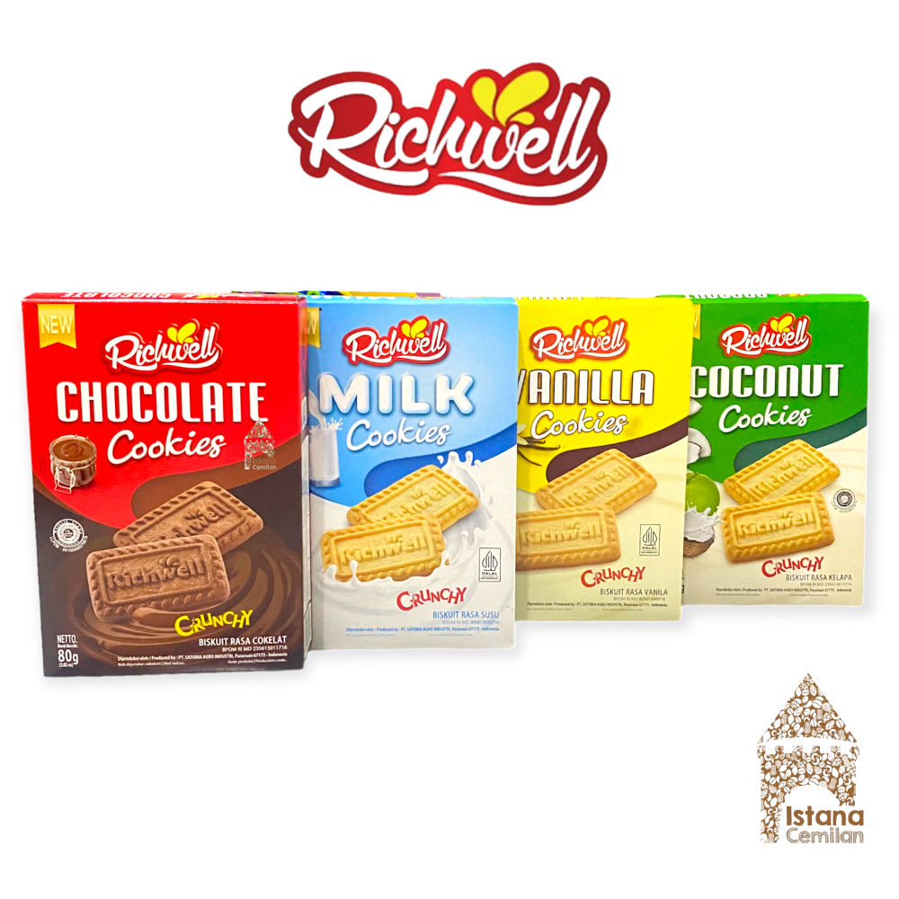 Richwell Crunchy Cookies Biskuit 80 Gram