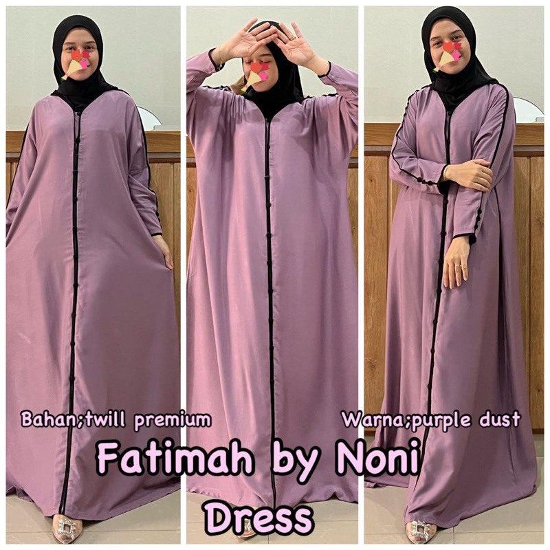 Daster Arab NONI DRESS FATIMAH Kaftan Rayon Twill Premium Big Size