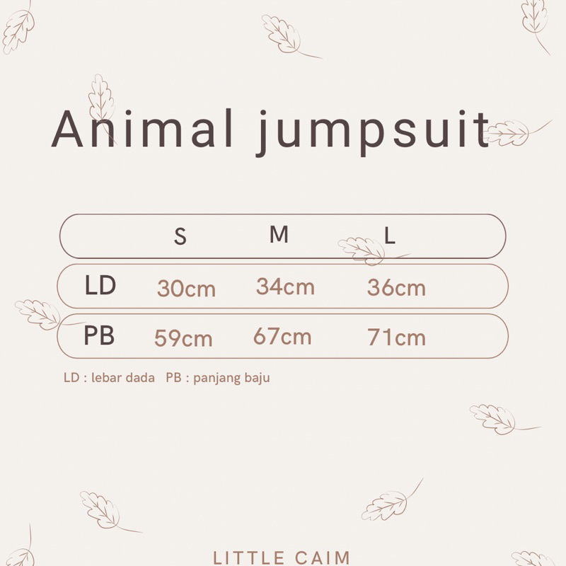 LITTLECAIM - ANIMAL JUMPSUIT | overall anak