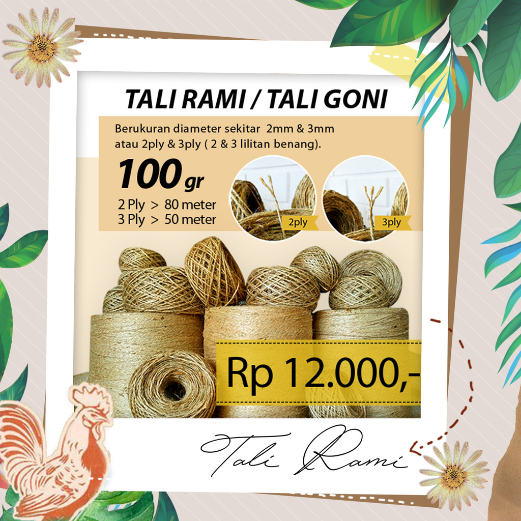 Tali Rami Goni 2ply 80m / 3ply 50m berat 100gr