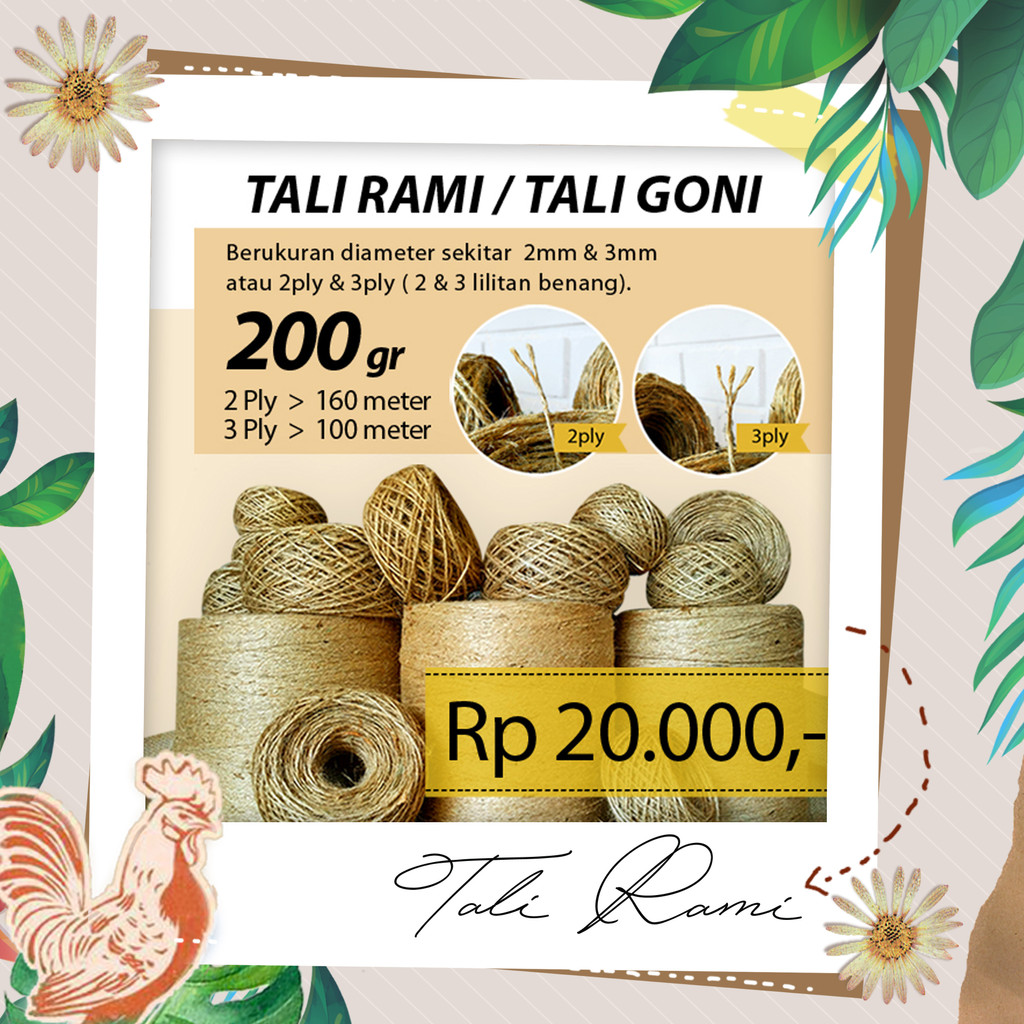 Tali Rami Goni 2ply 160m / 3ply 100m berat 200gr