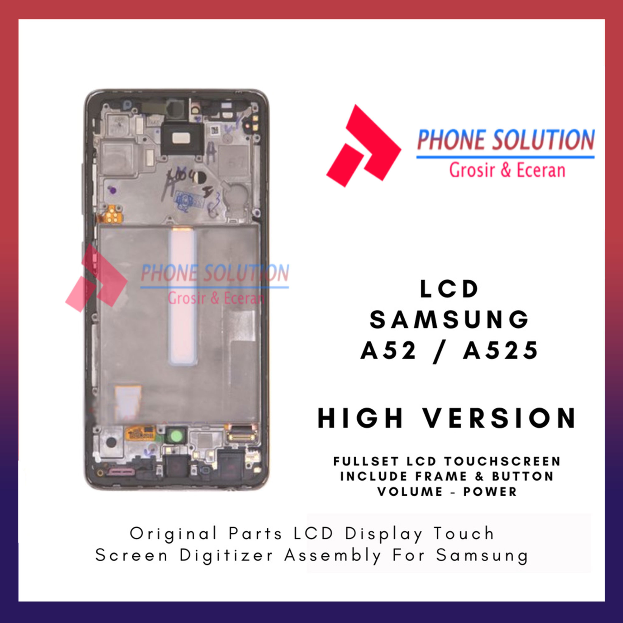 LCD Samsung A52 / A52s Oled Plus Frame Touchscreen // Supplier LCD - Garansi 1 Bulan