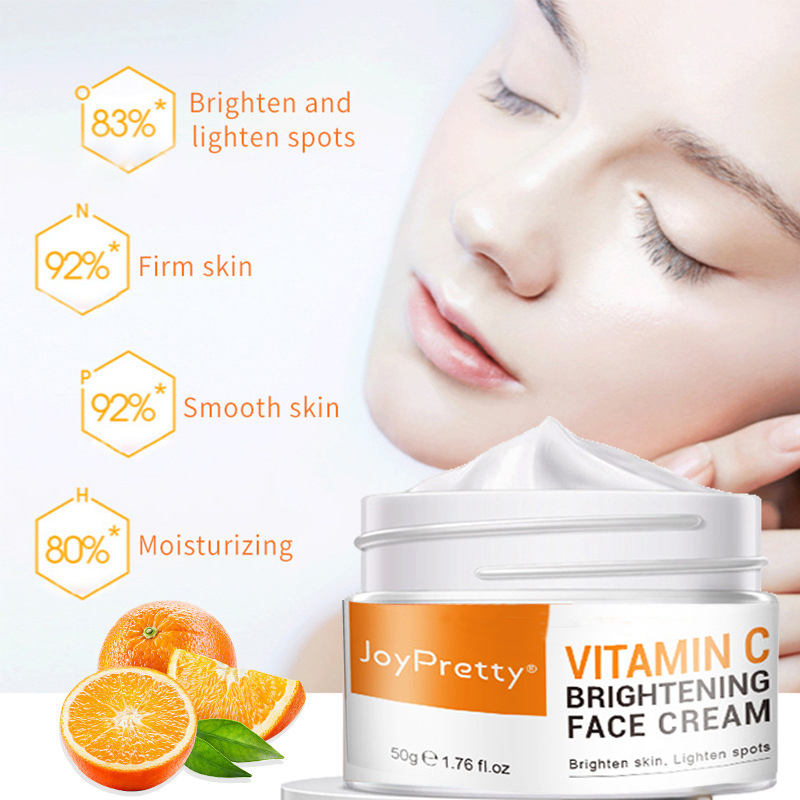 JoyPretty Vitamin C Whitening Freckle Cream Krim Penghilang Bintik 50g Krim Siang Pelembab Pencerah Wajah dengan Vitamin c