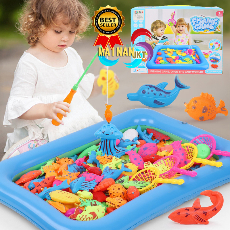 MAINANKEI MAINAN ANAK MURAH FISHING GAME SY6-146 PANCINGAN KOLAM MAGNETIK IKAN ISI 20 IKAN MAGNETIC TERDAPAT KOLAM