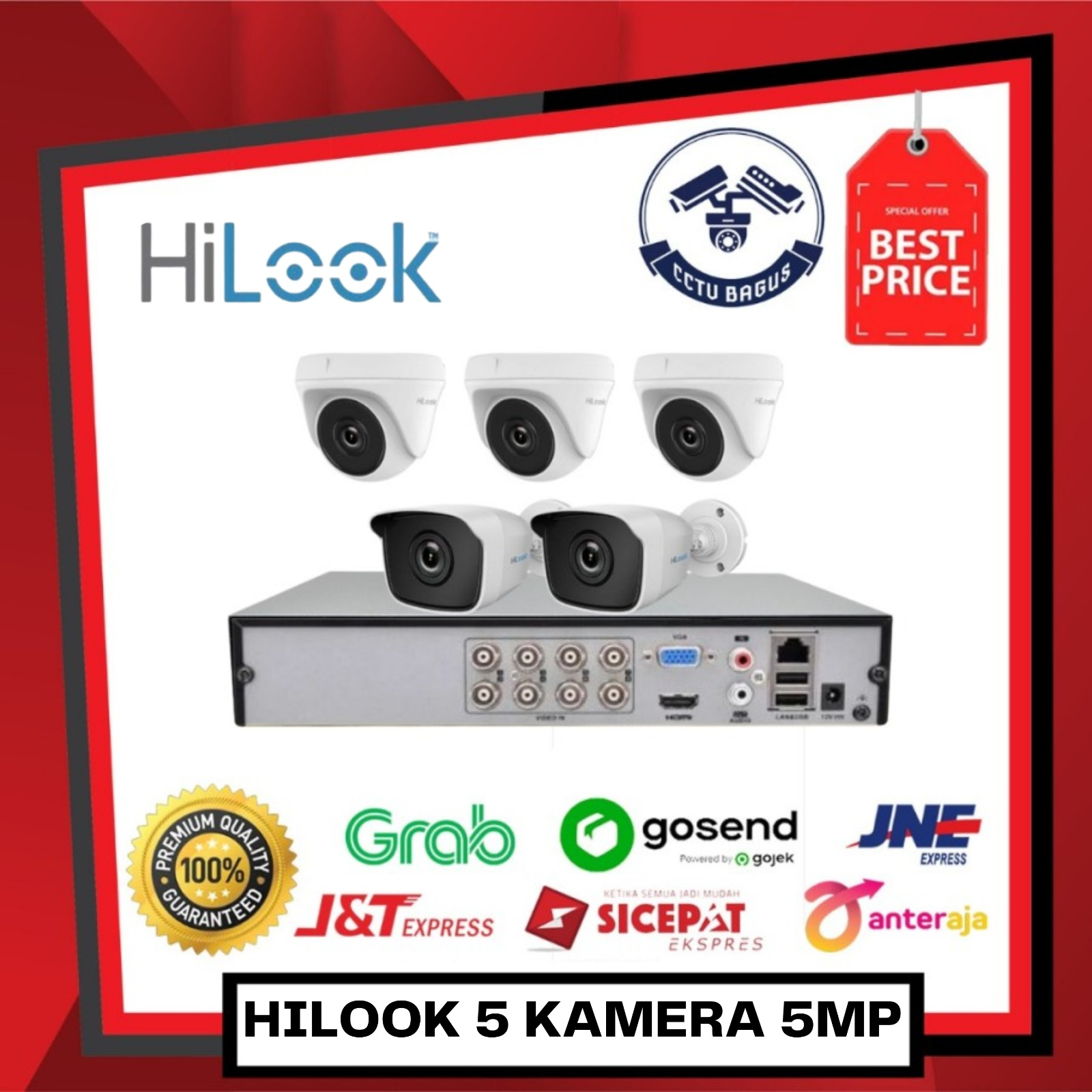 PAKET CCTV HILOOK 5 KAMERA 5MP