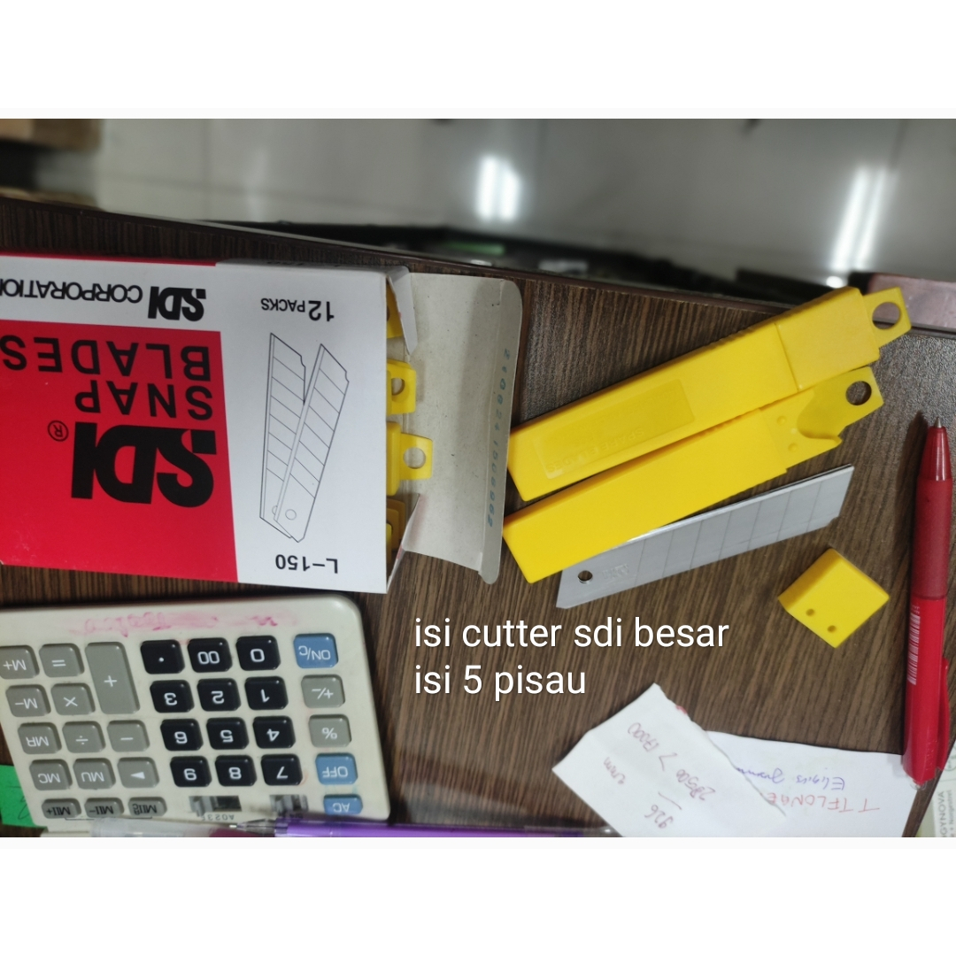 

isi cutter besar merek sdi isi 5 pisau kode L 150