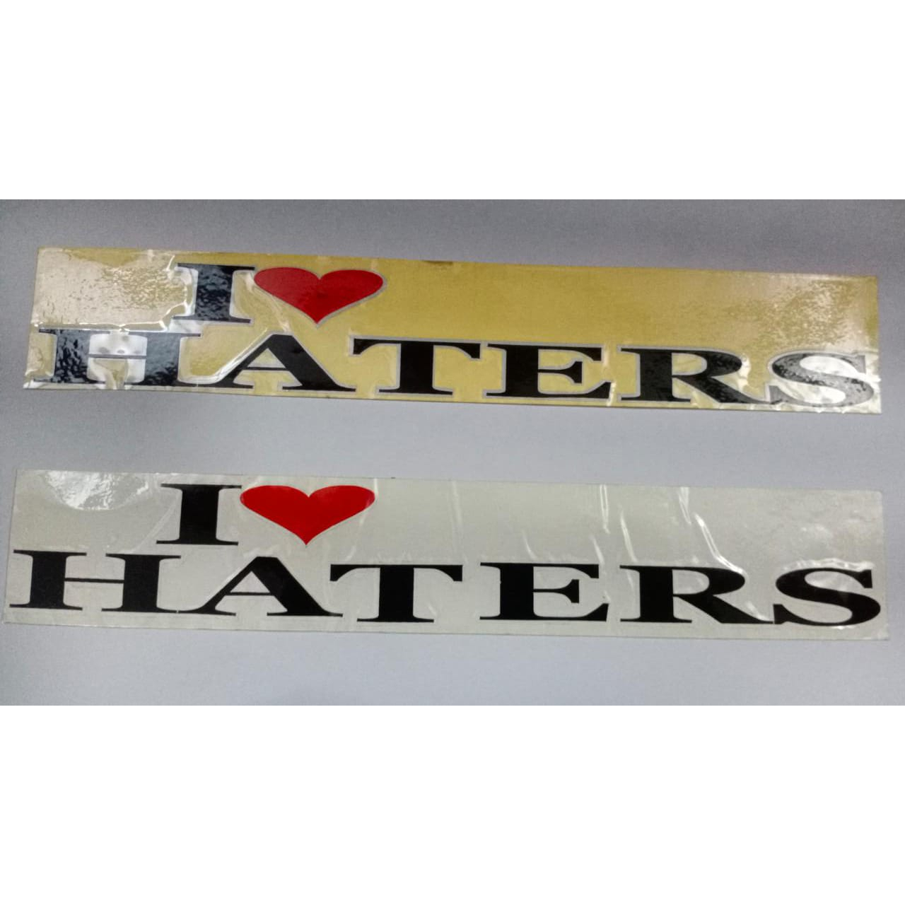 

STIKER KECIL CUTTING METALIC HITAM MOTIF TULISAN I LOVE HATERS