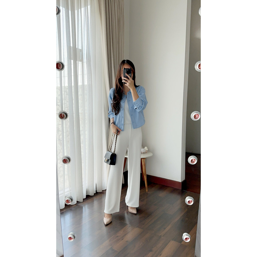 bridget pants off white (bukan scuba) culotte kulot lurus highwaist premium best seller