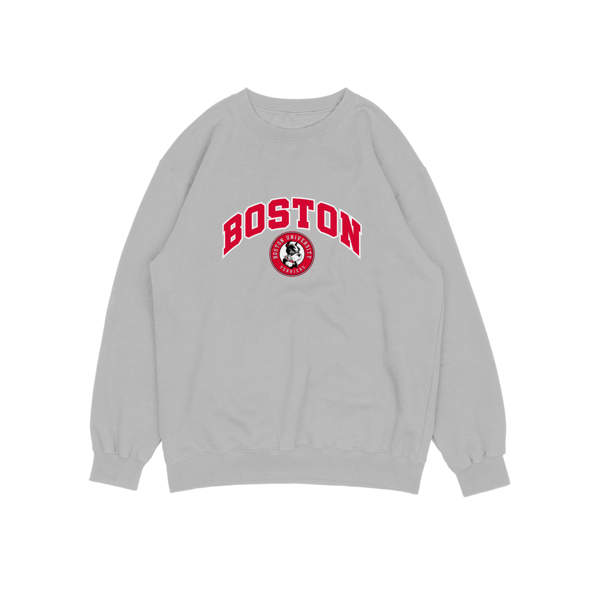 BOSTON LOGO SWEATER SWITER CREWNECK OVERSIZE PRIA WANITA Size M-XXL