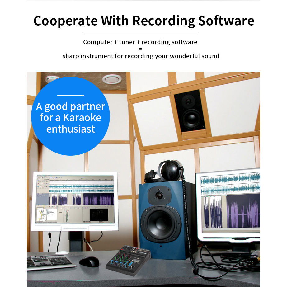 AUDIO 4  Saluran Profesional Mixer Portabel Konsol Suara Input Komputer 48V Daya Siaran Langsung A4 PK TEYUN JIY